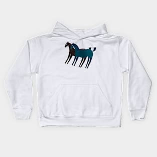 Two horses Kids Hoodie